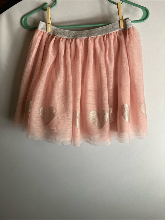 btween Other - btween Pink Tulle Skirt with Silver Heart Accents
